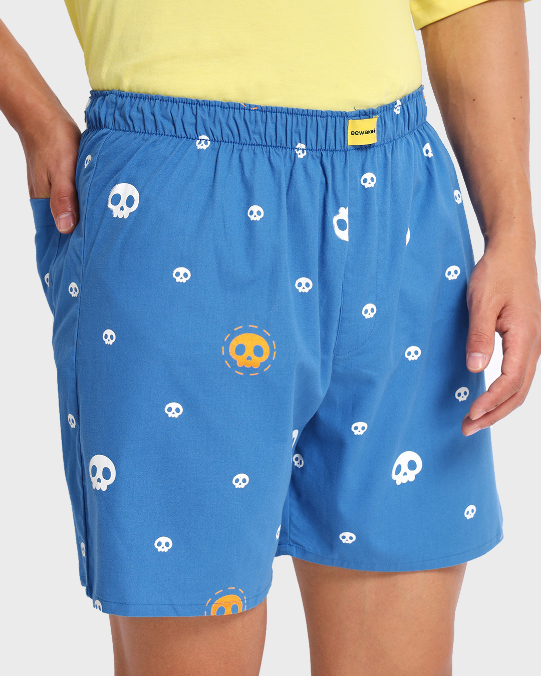 Buy Men's Blue Chibi Skulls All Over Printed Boxers Online in India at ...