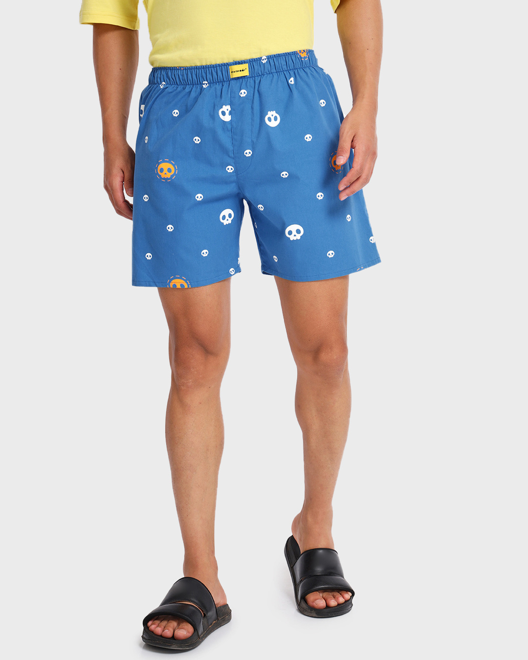 Shop Men's Blue Chibi Skulls All Over Printed Boxers-Back