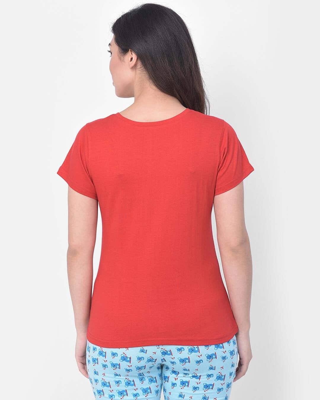 Shop Chic Basic Top In Red 100% Cotton-Back