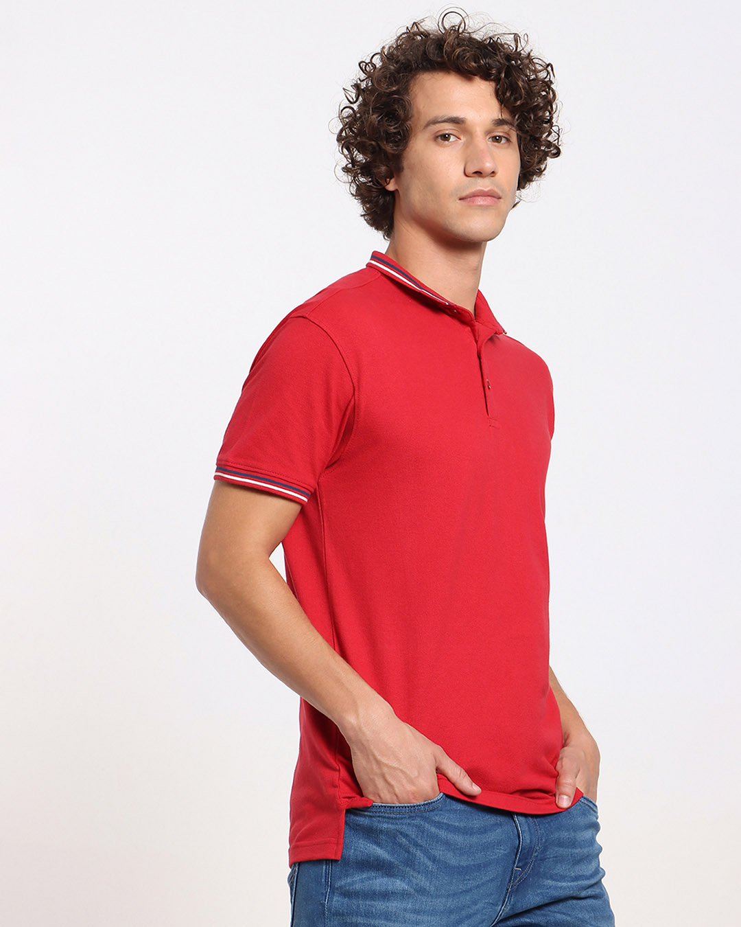 Shop Chili Pepper Short Collar Tipping Polo-Back