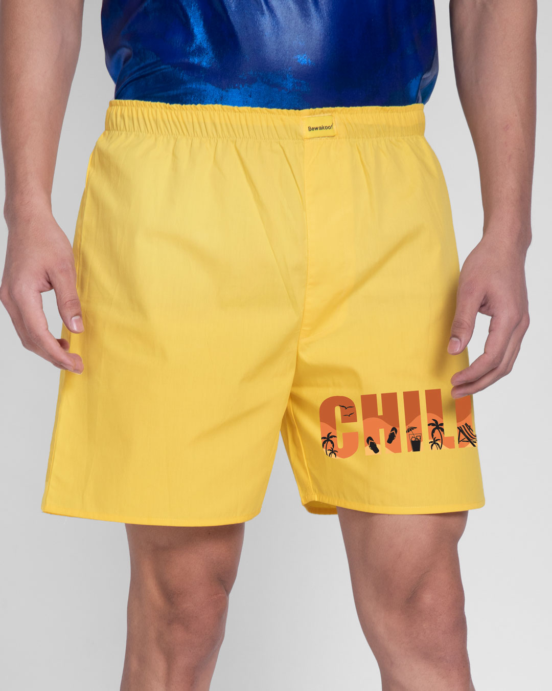 Shop Chill Beach Side Printed Boxer-Back