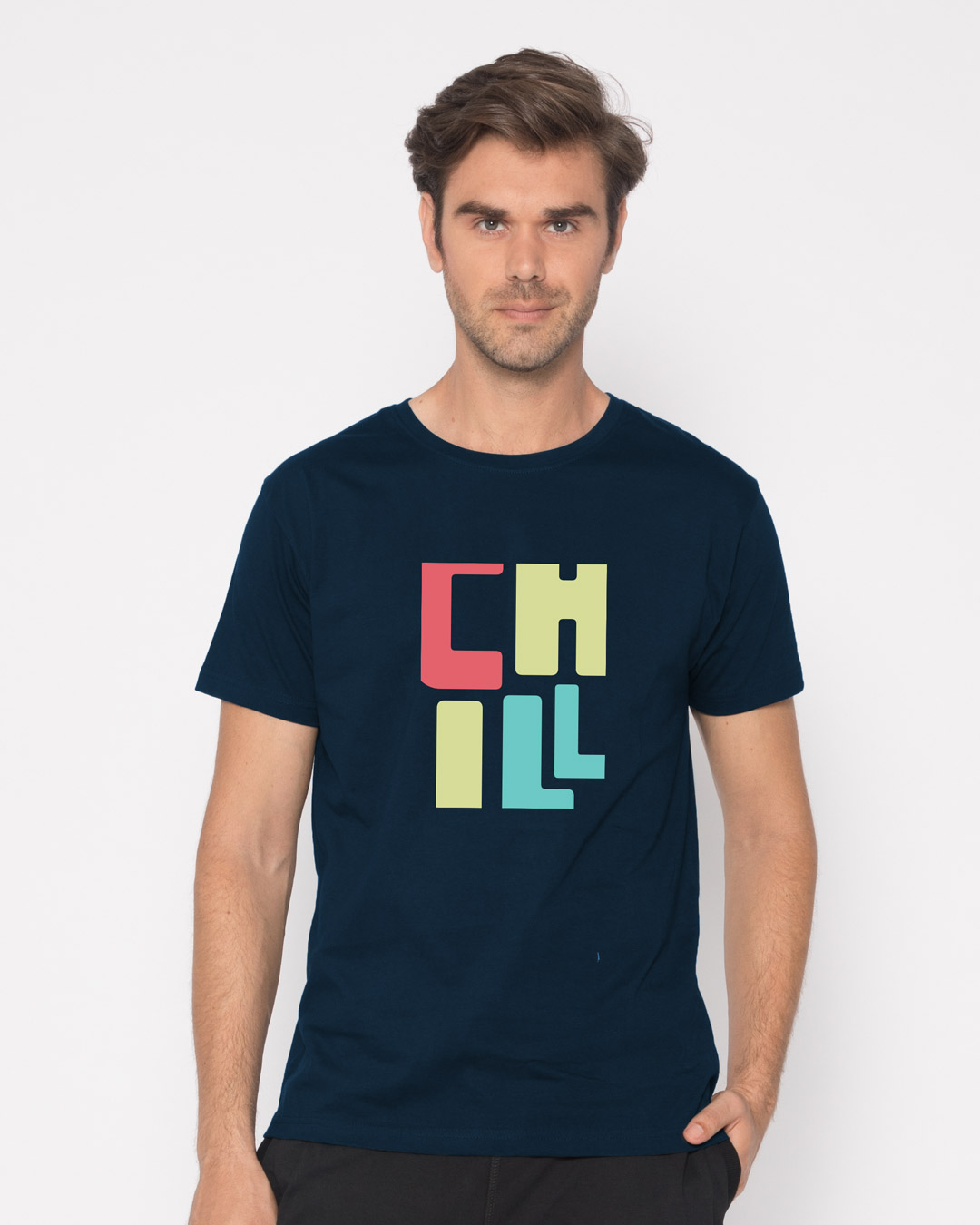 Shop Chill Coloful Half Sleeve T-Shirt-Back