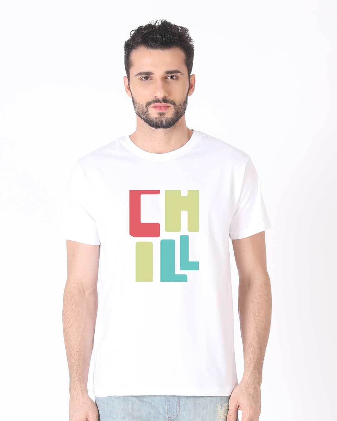 Shop Chill Coloful Half Sleeve T-Shirt-Back