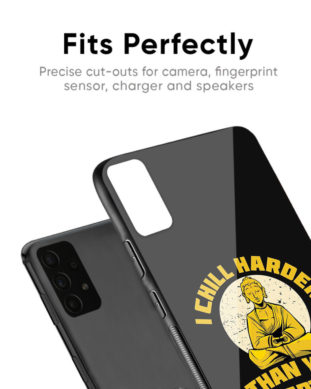 Shop Chill Harder Premium Glass Case for OnePlus 6T (Shock Proof, Scratch Resistant)-Back