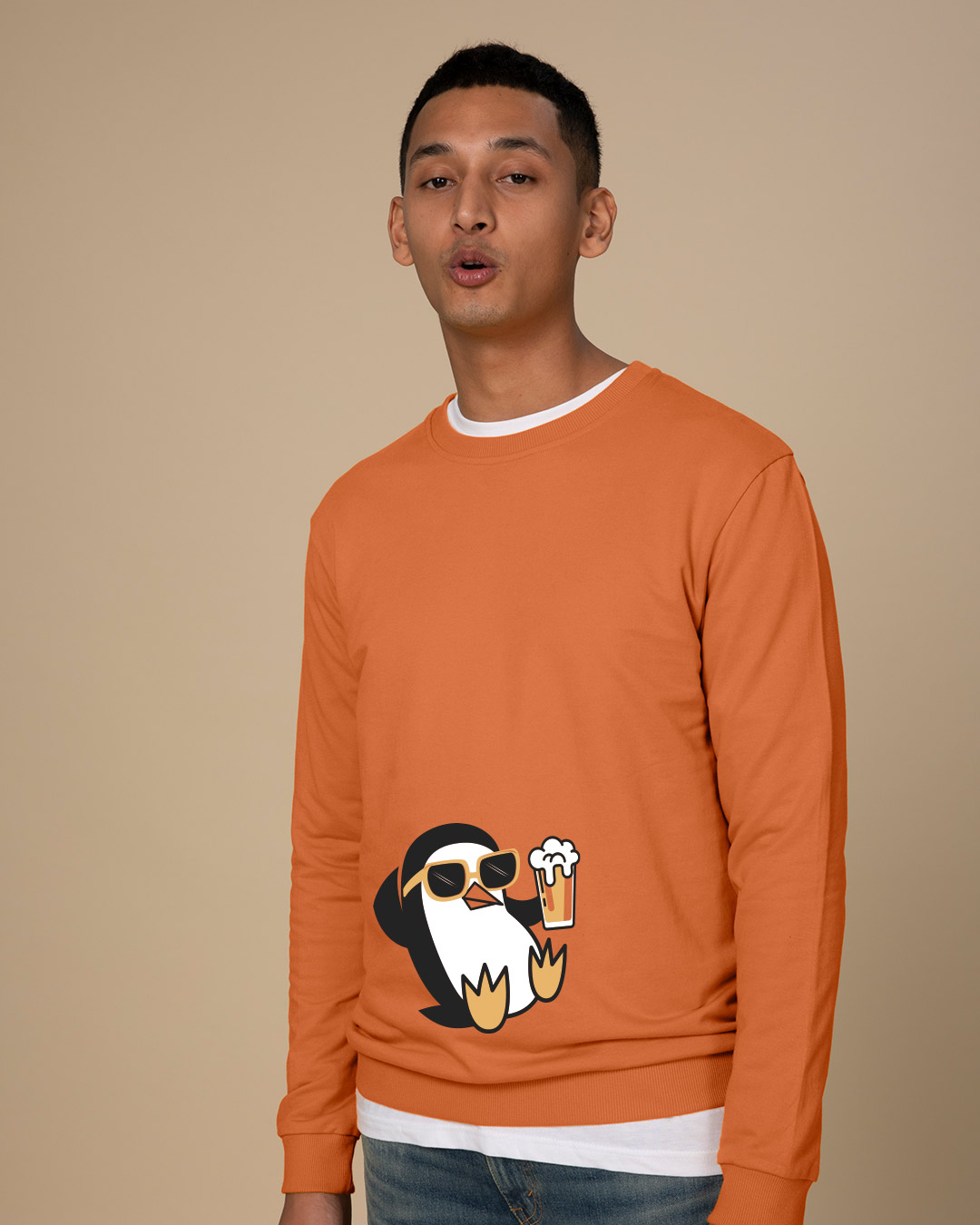 Shop Chillax Penguin Sweatshirt-Back