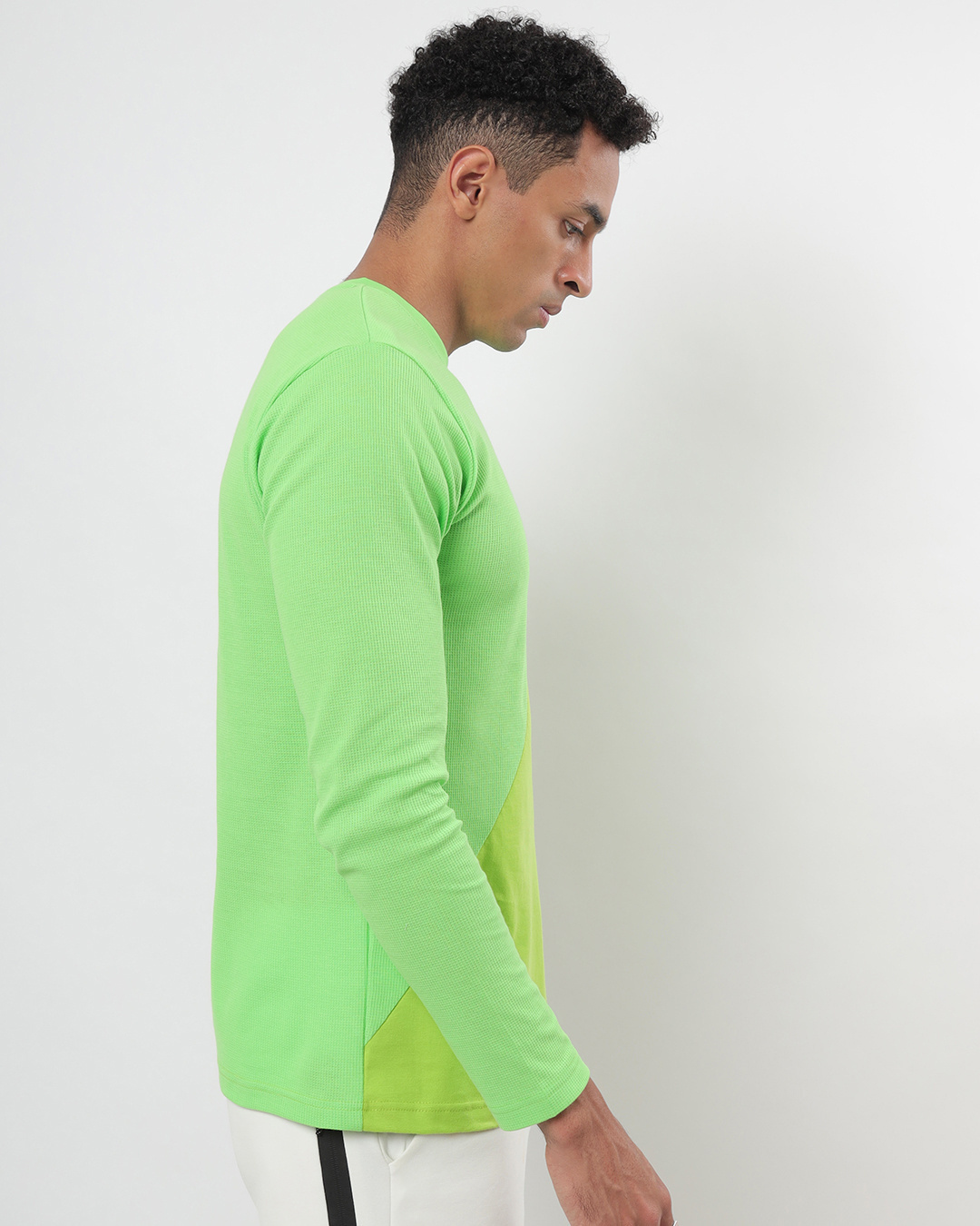 Shop Chille Out Green Color Block Full Sleeve T-shirt-Back