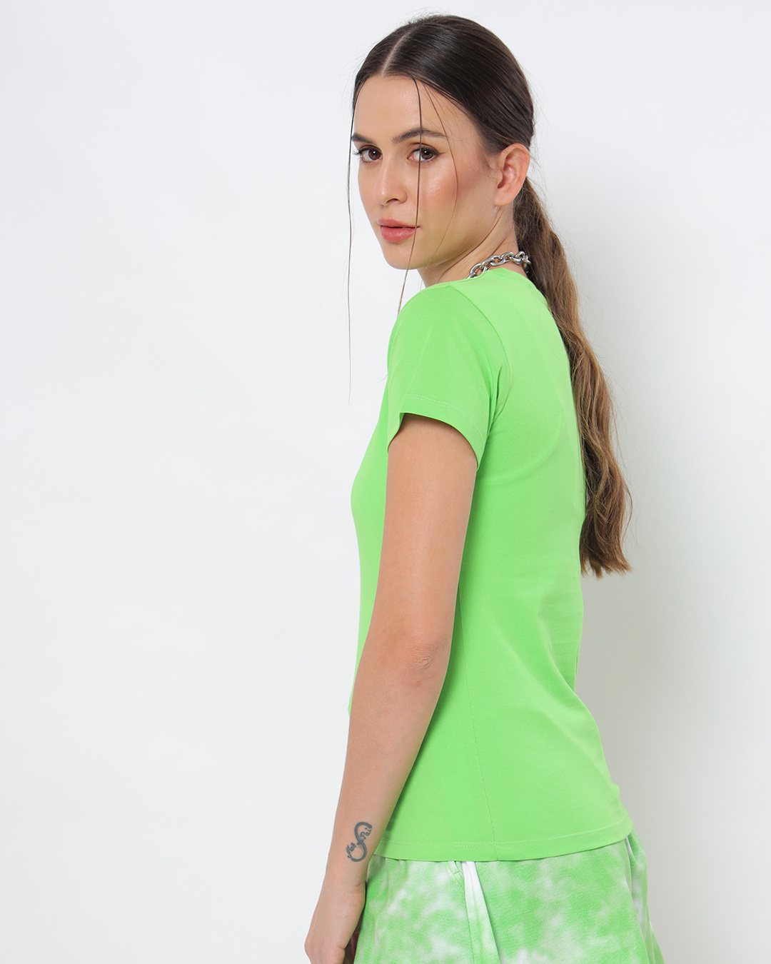 Shop Chilled Out Green Half Sleeve T-shirt-Back