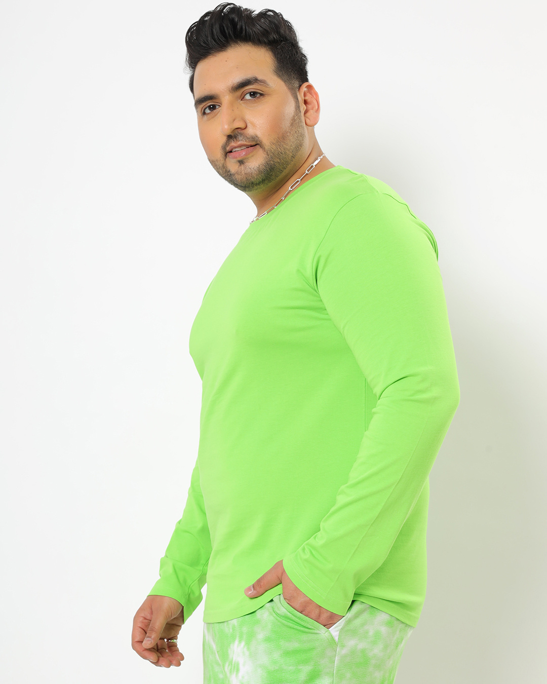Shop Chilled Out Green Plus Size Full Sleeve T-shirt-Back
