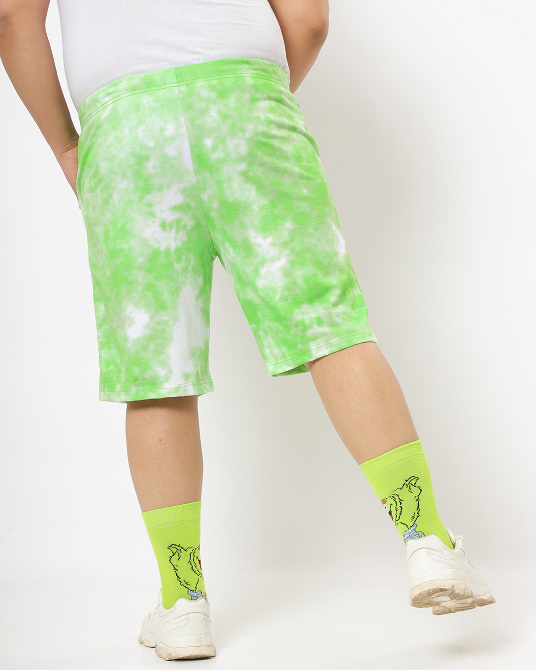 Shop Chilled Out Green Plus Size Tie & Dye Shorts-Back