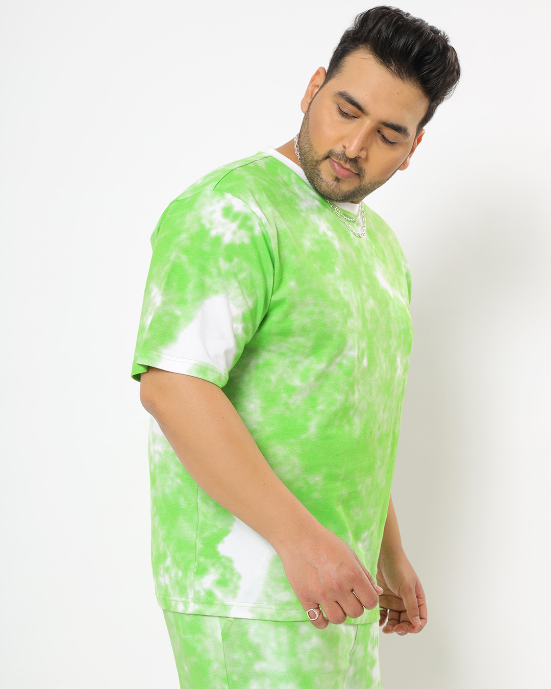 Shop Chilled Out Green Plus Size Tie & Dye T-shirt-Back