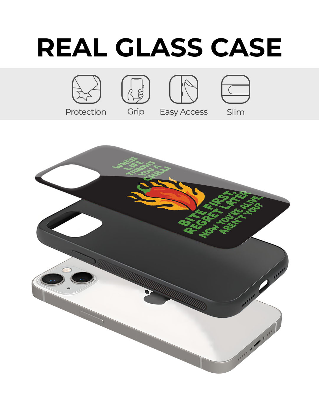 Shop Chilli Bite Premium Glass Cover for Apple iPhone 12-Back