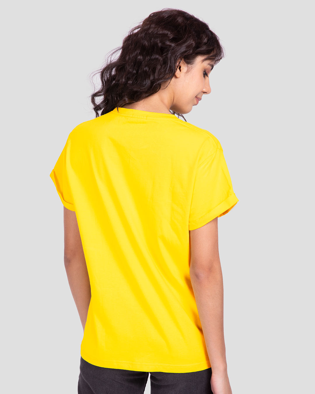Shop Chilling Duck Boyfriend T-Shirt (DL) Pineapple Yellow-Back