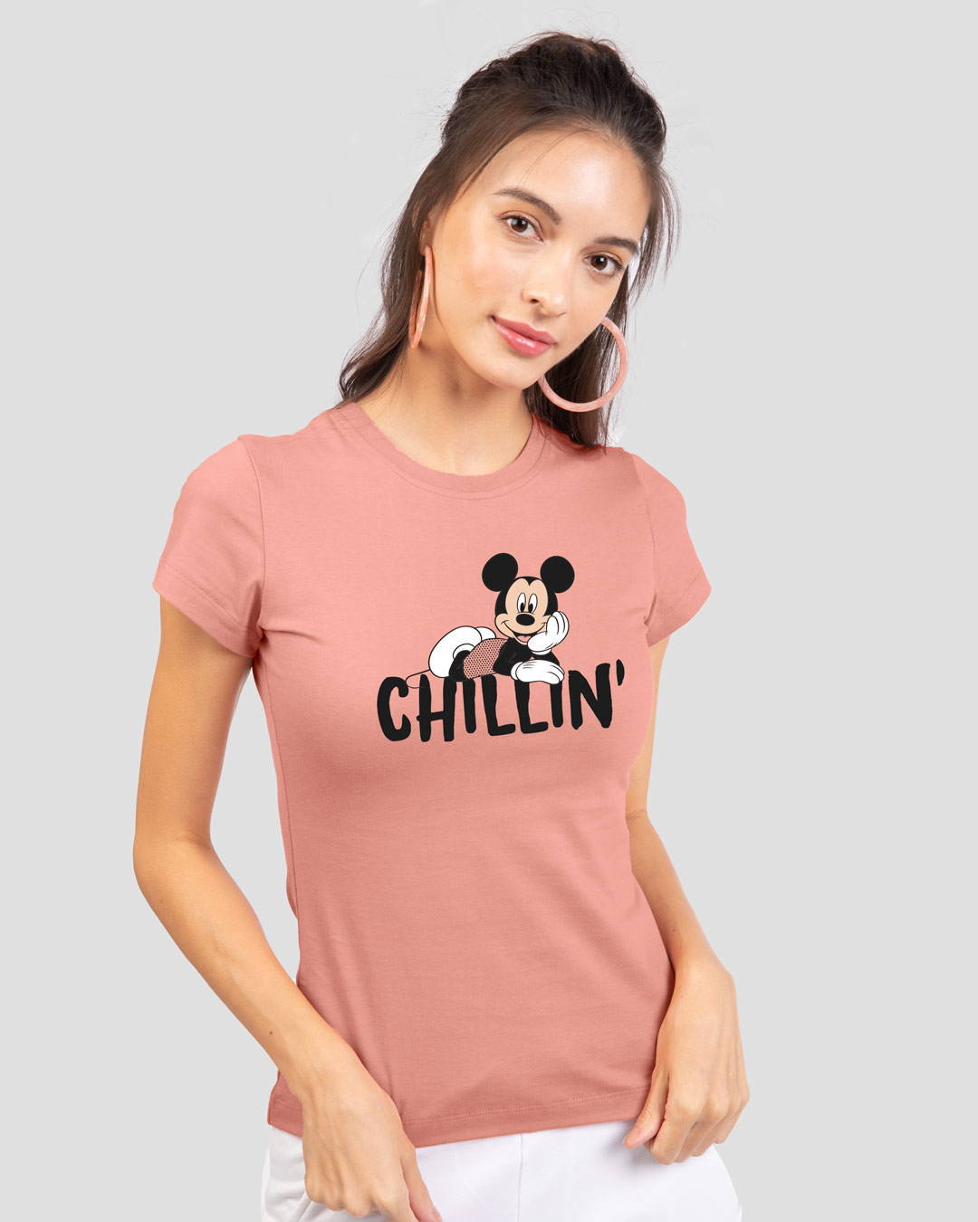 Shop Chilling Mickey Half Sleeve T-Shirt (DL)-Back