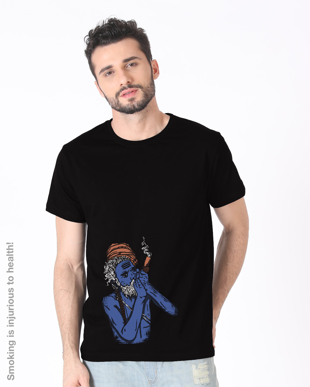 Shop Chillum Baba Half Sleeve T-Shirt-Back