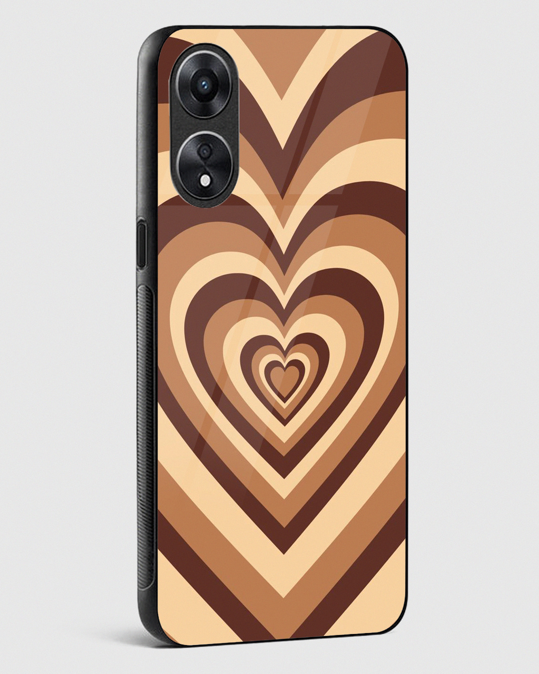 Shop Choco Heart Premium Glass Case for Oppo A78 5G-Back