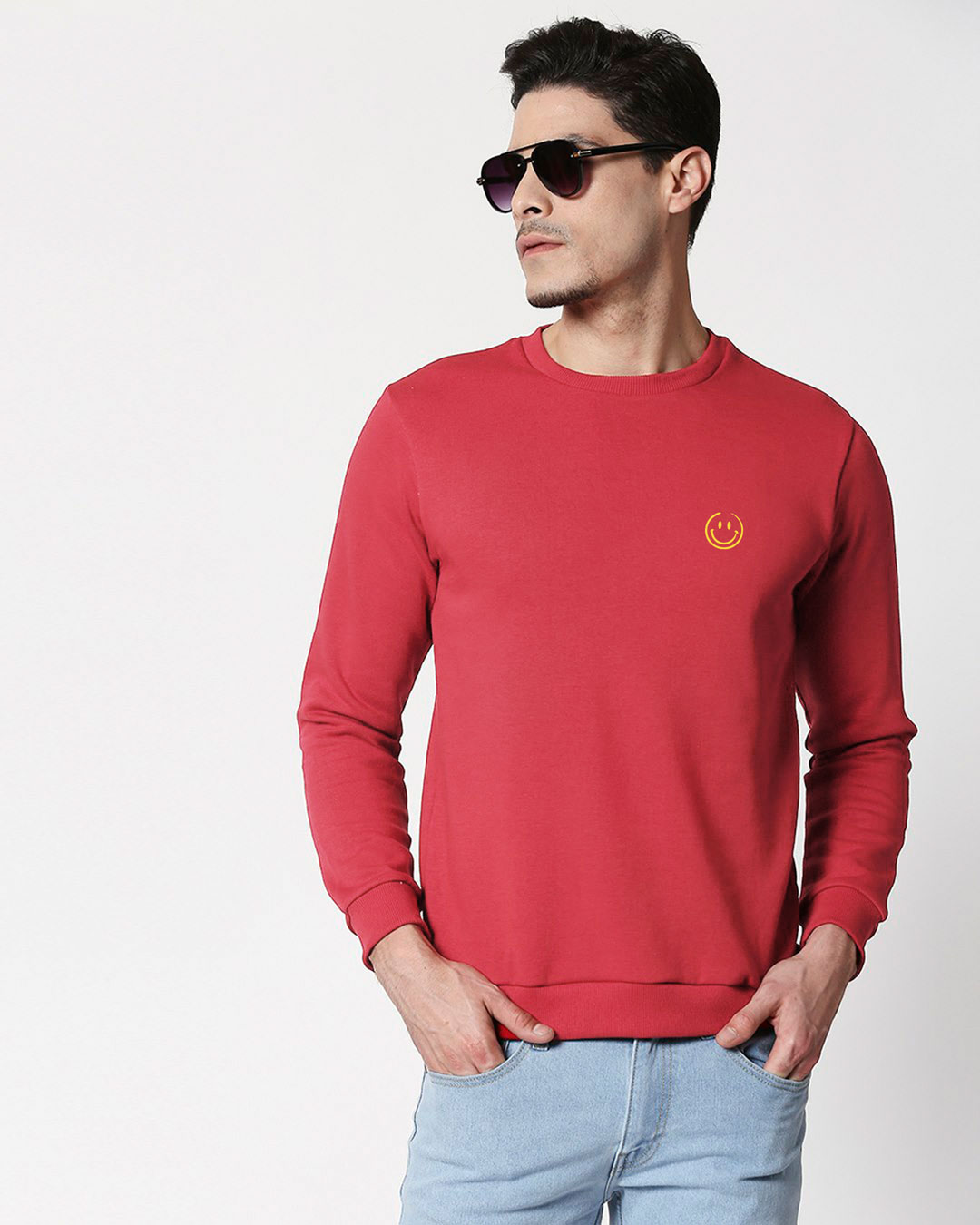 Shop Choose Happy 2.0  Fleece Sweatshirt-Back