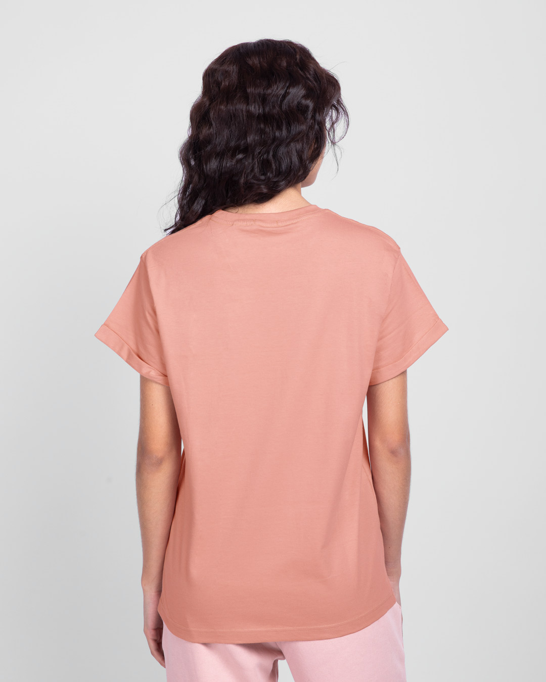 Shop Choose Happy Boyfriend T-Shirt Misty Pink-Back