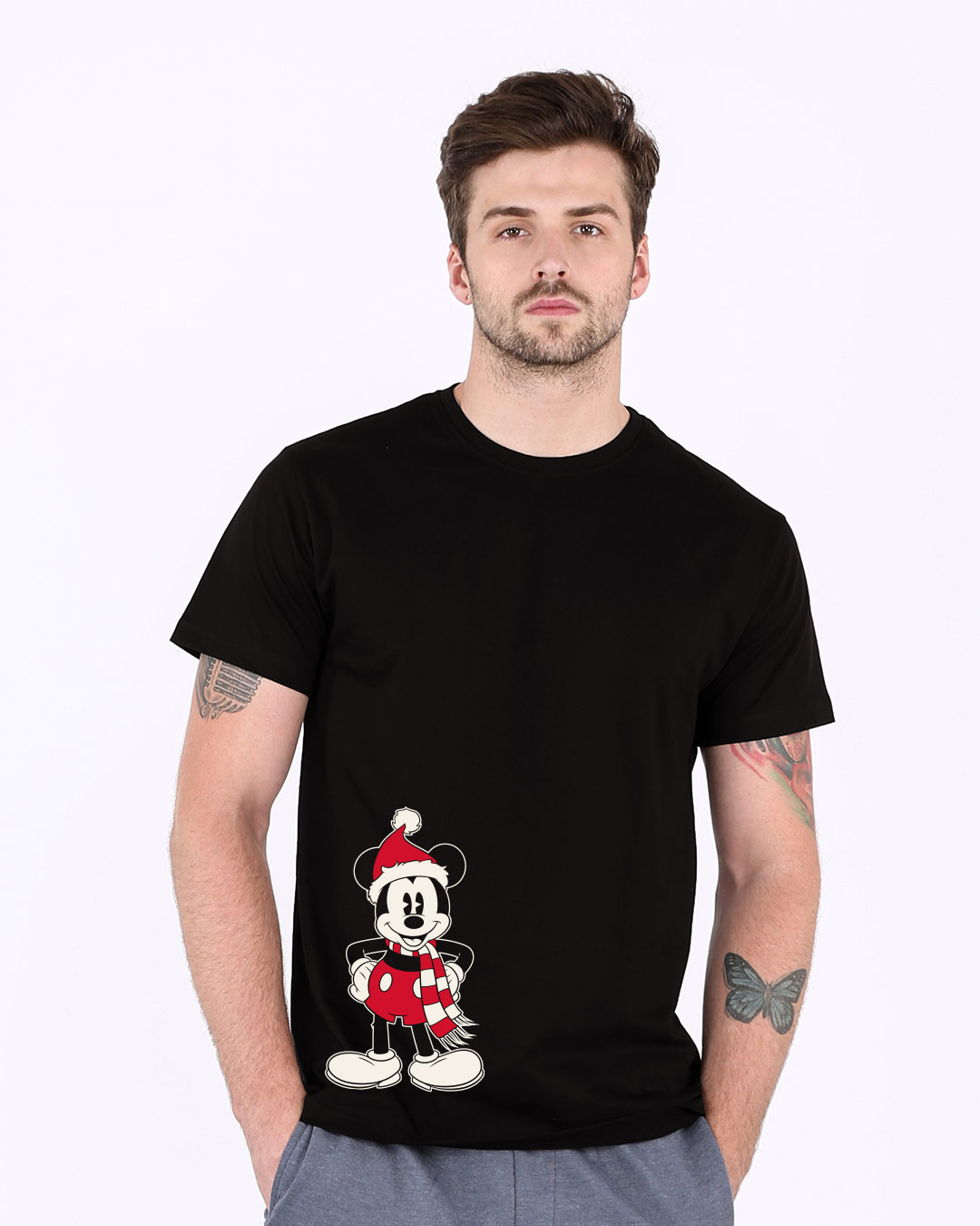 Shop Christmas Mickey Half Sleeve T-Shirt (DL)-Back