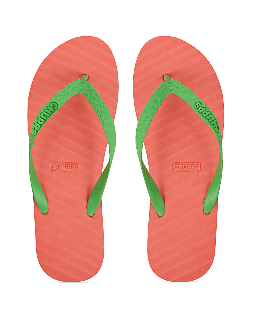 Buy Chupps Men's Banana Leaf Light Red Green Flip Flops Online in India ...