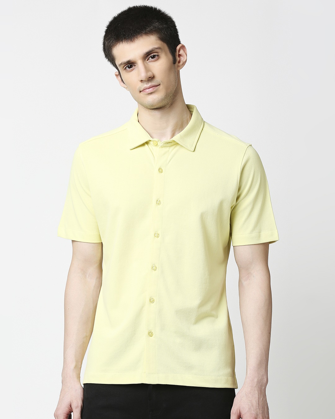 Shop Citron Solid Half Sleeve Shirt-Back