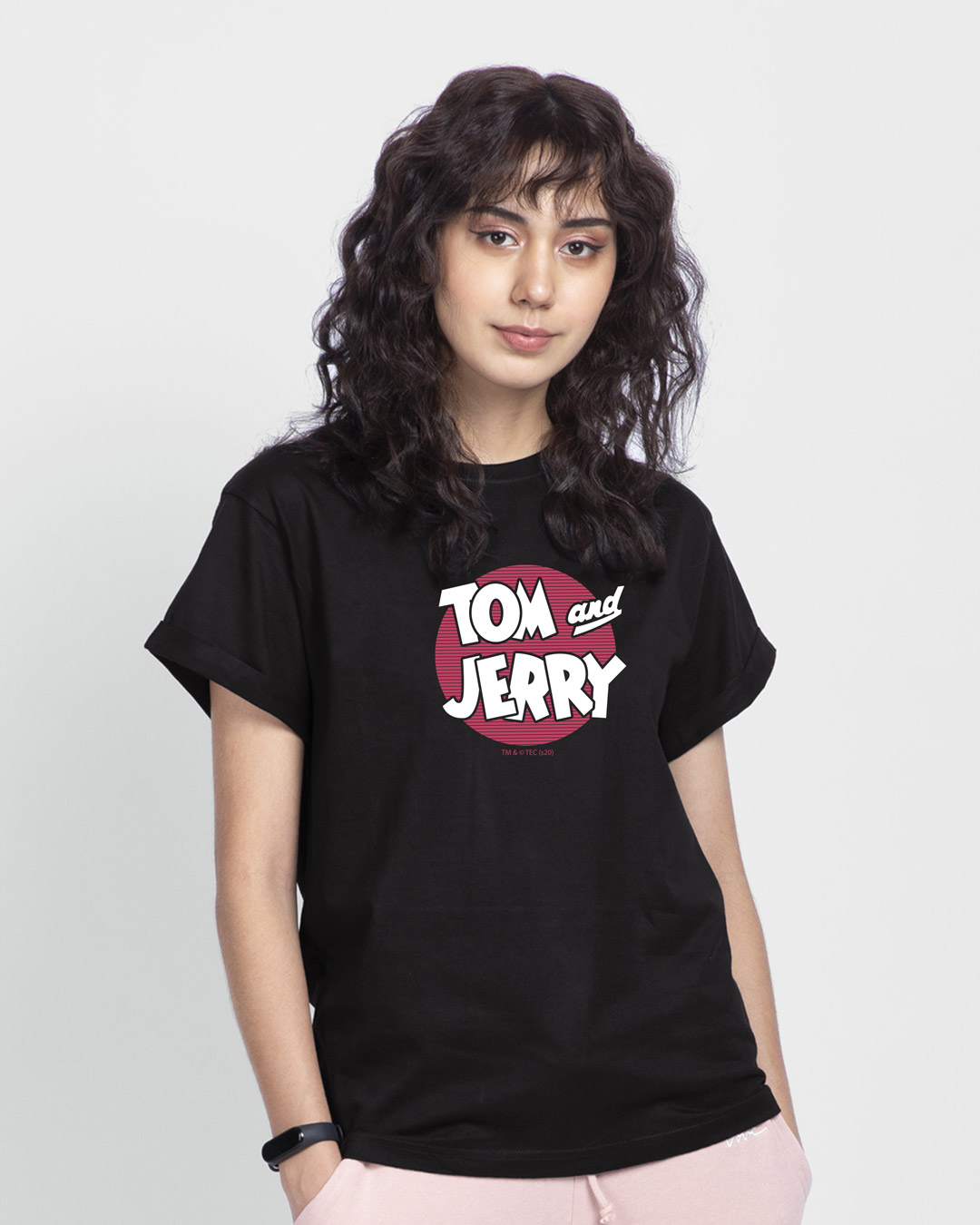 Shop Classic Tj Logo Boyfriend T-Shirt (TJL) Black-Back