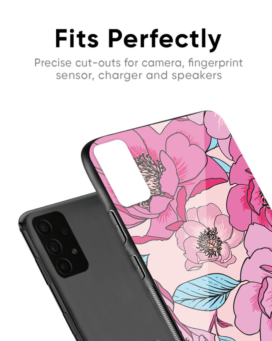 Shop Classy Pink Bloom Premium Glass Case for OnePlus 6T (Shock Proof, Scratch Resistant)-Back
