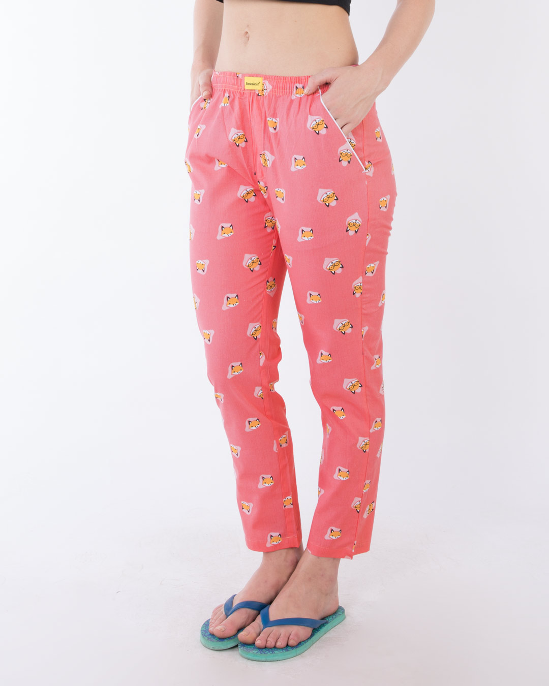 Shop Clever Fox All Over Printed Pyjamas-Back