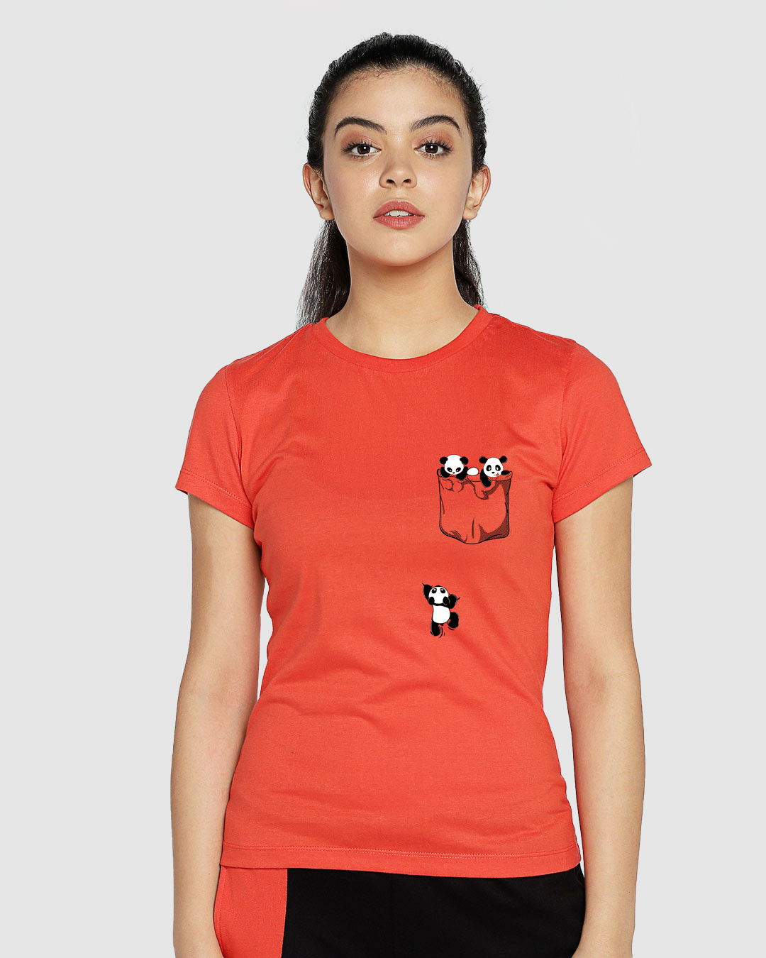 Buy Climbing Pocket Panda Half Sleeve Printed T Shirt Online At Bewakoof 