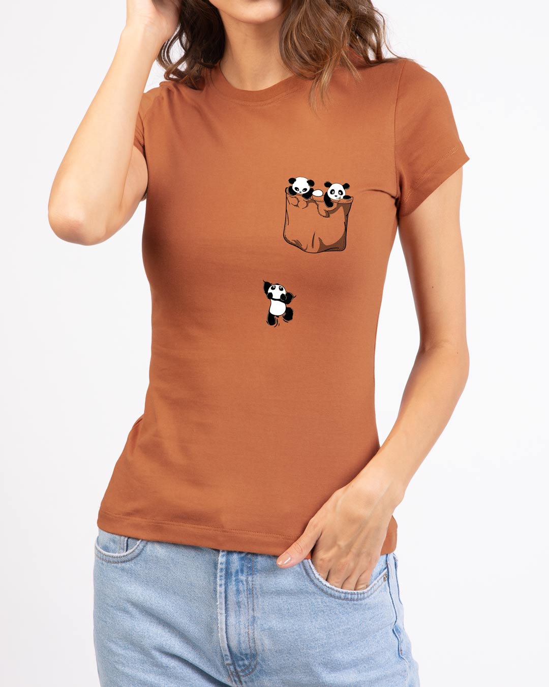 Shop Climbing Pocket Panda Half Sleeve T-Shirt-Back