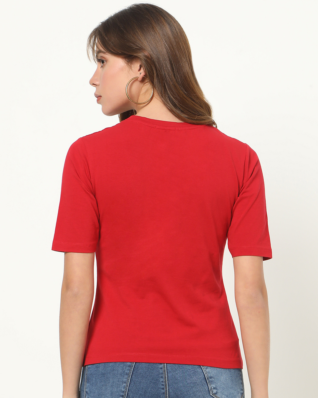 Shop Climbing pocket panda Women's Elbow Sleeve Round Neck T-shirt-Back