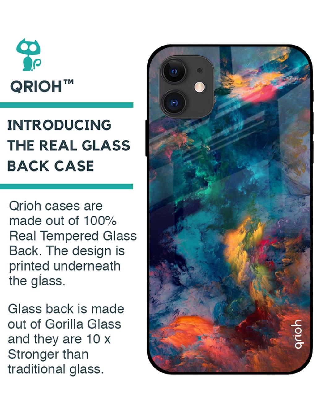 Shop Cloudburst Iphone 12 Premium Glass Case (Gorilla Glass & Shockproof Anti-Slip Silicone)-Back