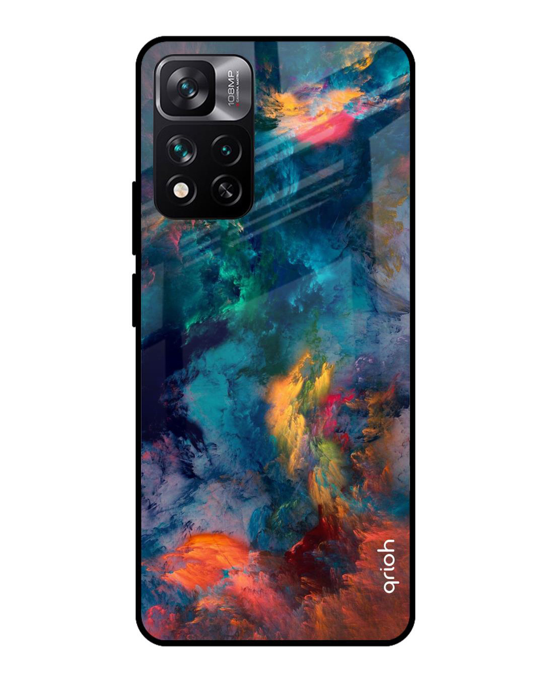 Shop Cloudburst Printed Premium Glass Cover for Mi 11i HyperCharge (Shockproof, Light Weight)-Back