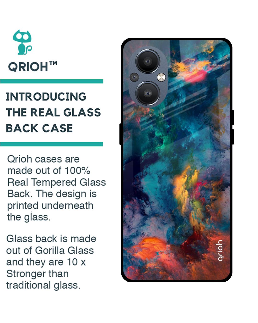 Shop Cloudburst Printed Premium Glass Cover For OnePlus Nord N20 (Shockproof, Light Weight)-Back