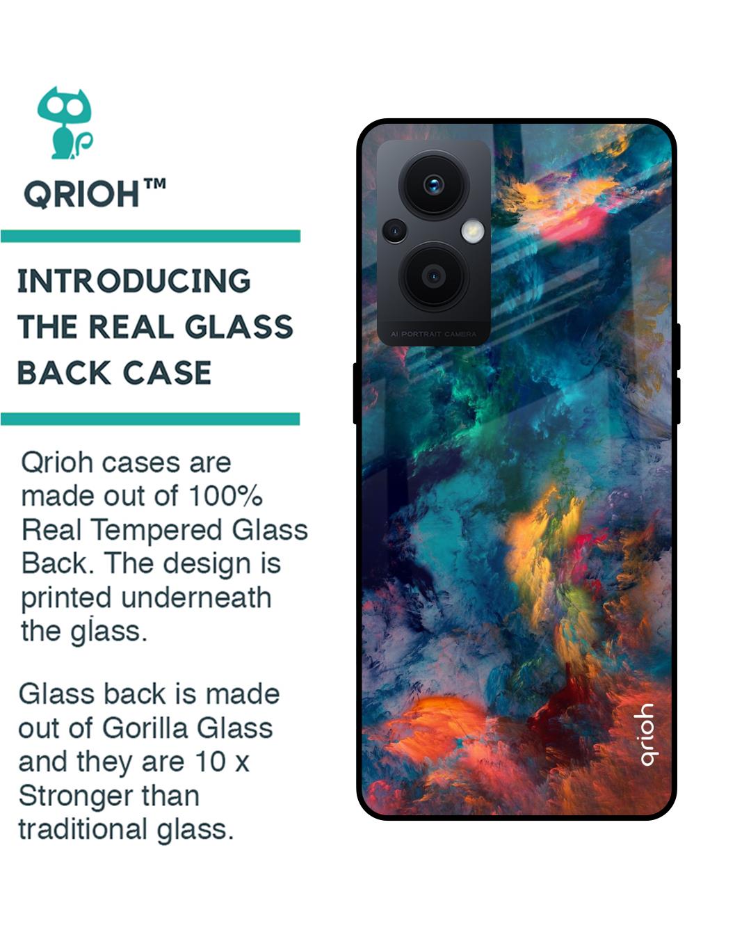 Shop Cloudburst Printed Premium Glass Cover for OPPO F21 Pro 5G (Shockproof, Light Weight)-Back