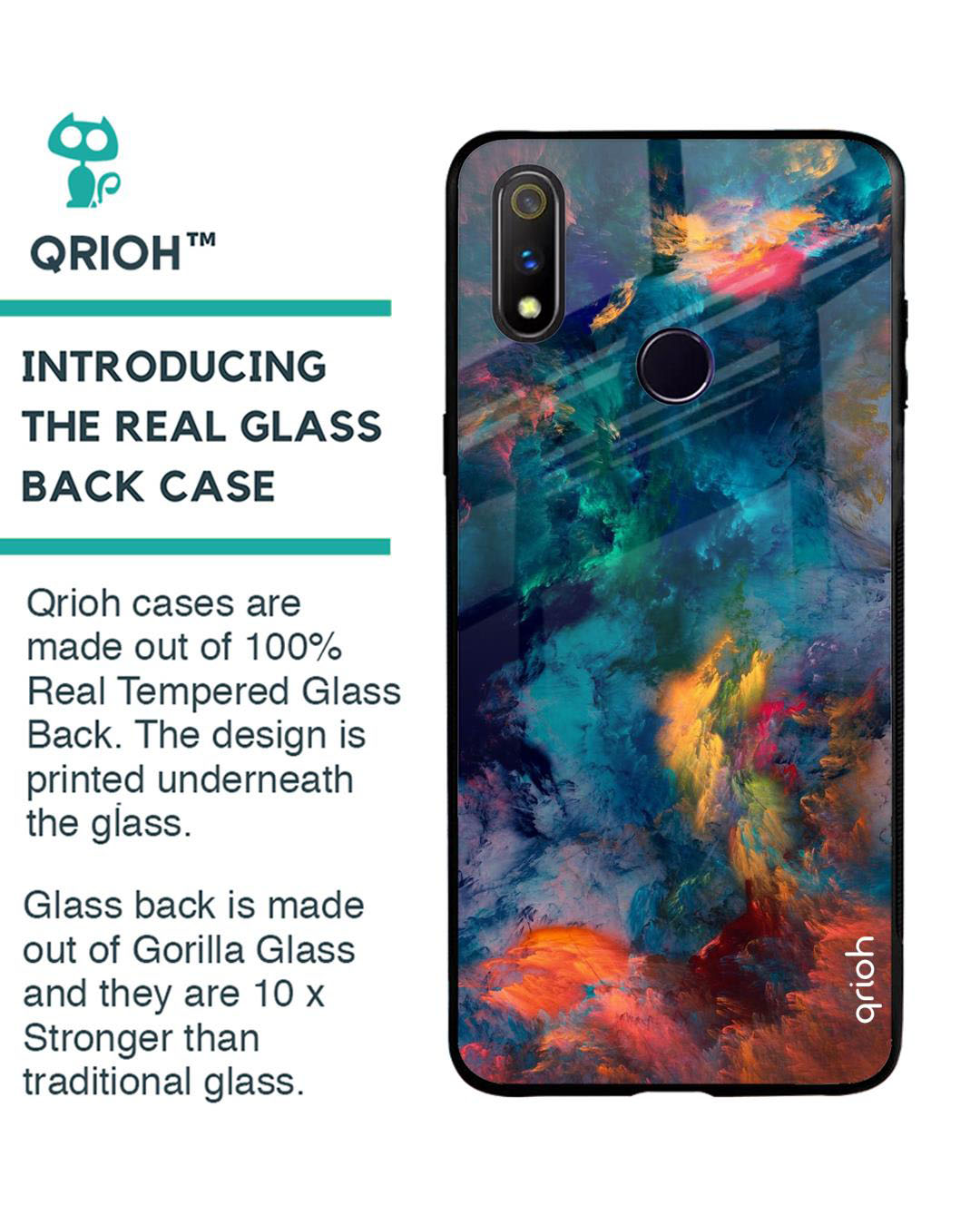 Shop Cloudburst Printed Premium Glass Cover for Realme 3 Pro (Shock Proof, Lightweight)-Back