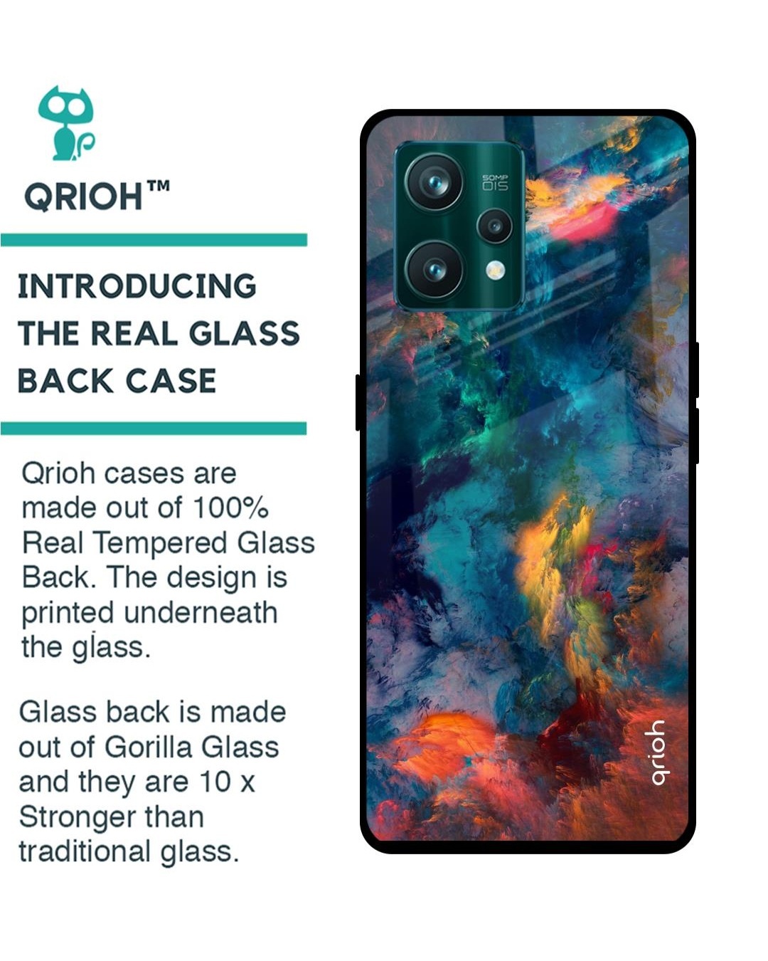Shop Cloudburst Printed Premium Glass Cover For Realme 9 Pro 5G (Shockproof, Light Weight)-Back