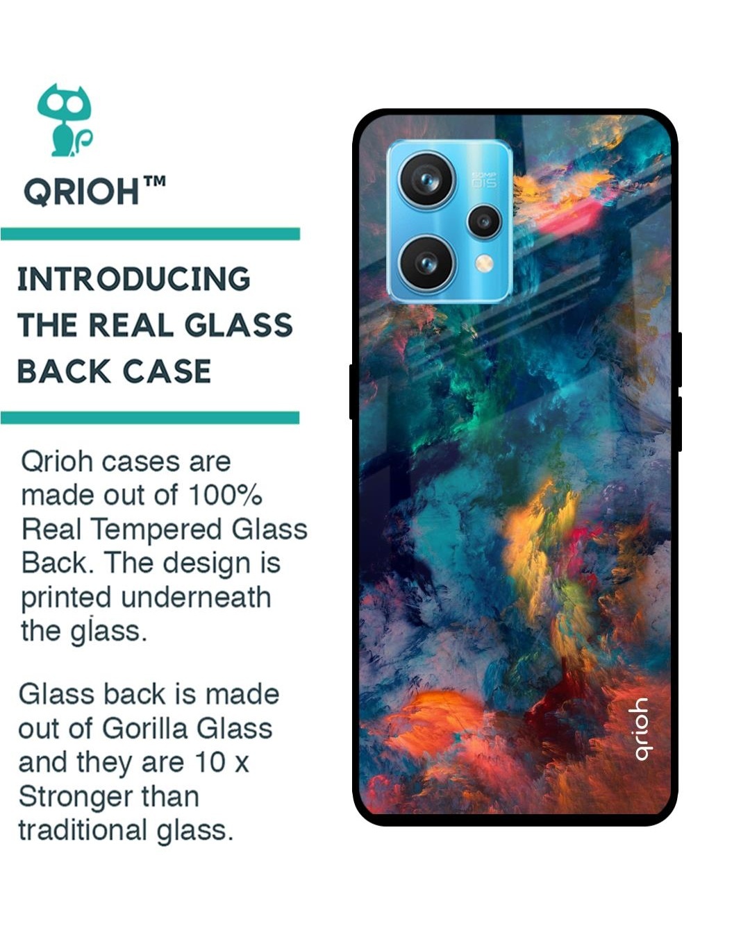 Shop Cloudburst Printed Premium Glass Cover For Realme 9 Pro Plus (Shockproof, Light Weight)-Back