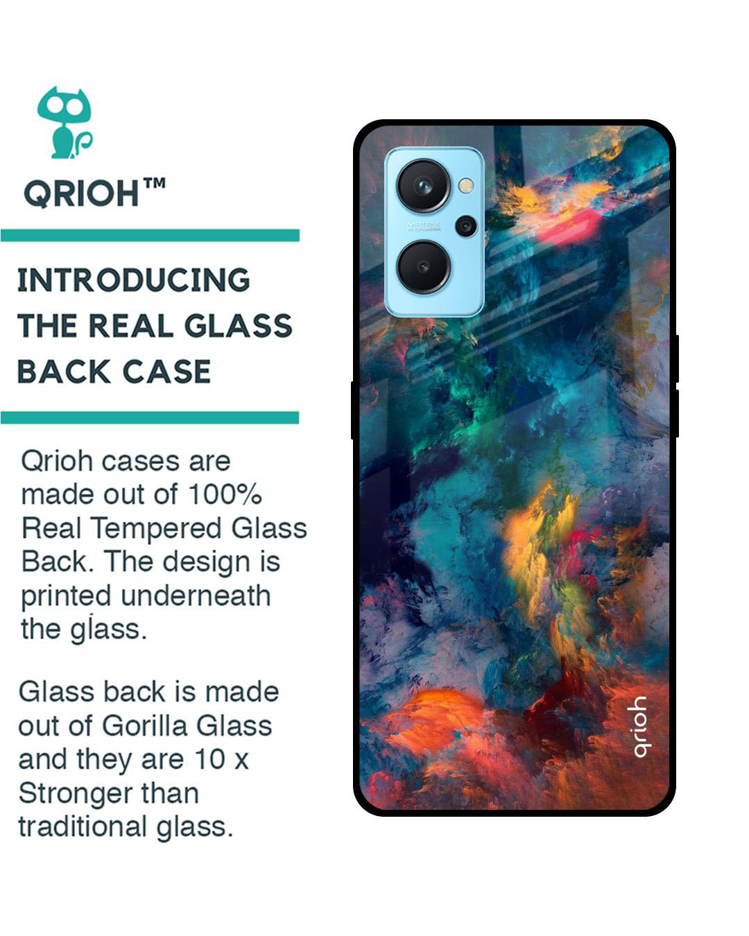 Shop Cloudburst Printed Premium Glass Cover for Realme 9i (Shock Proof, Lightweight)-Back