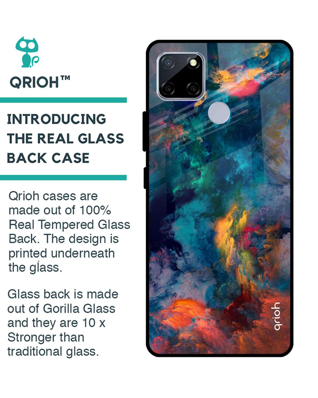 Shop Cloudburst Printed Premium Glass Cover for Realme C12 (Shock Proof, Lightweight)-Back