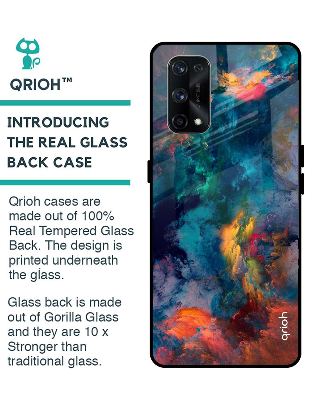 Shop Cloudburst Printed Premium Glass Cover for Realme X7 (Shock Proof, Lightweight)-Back