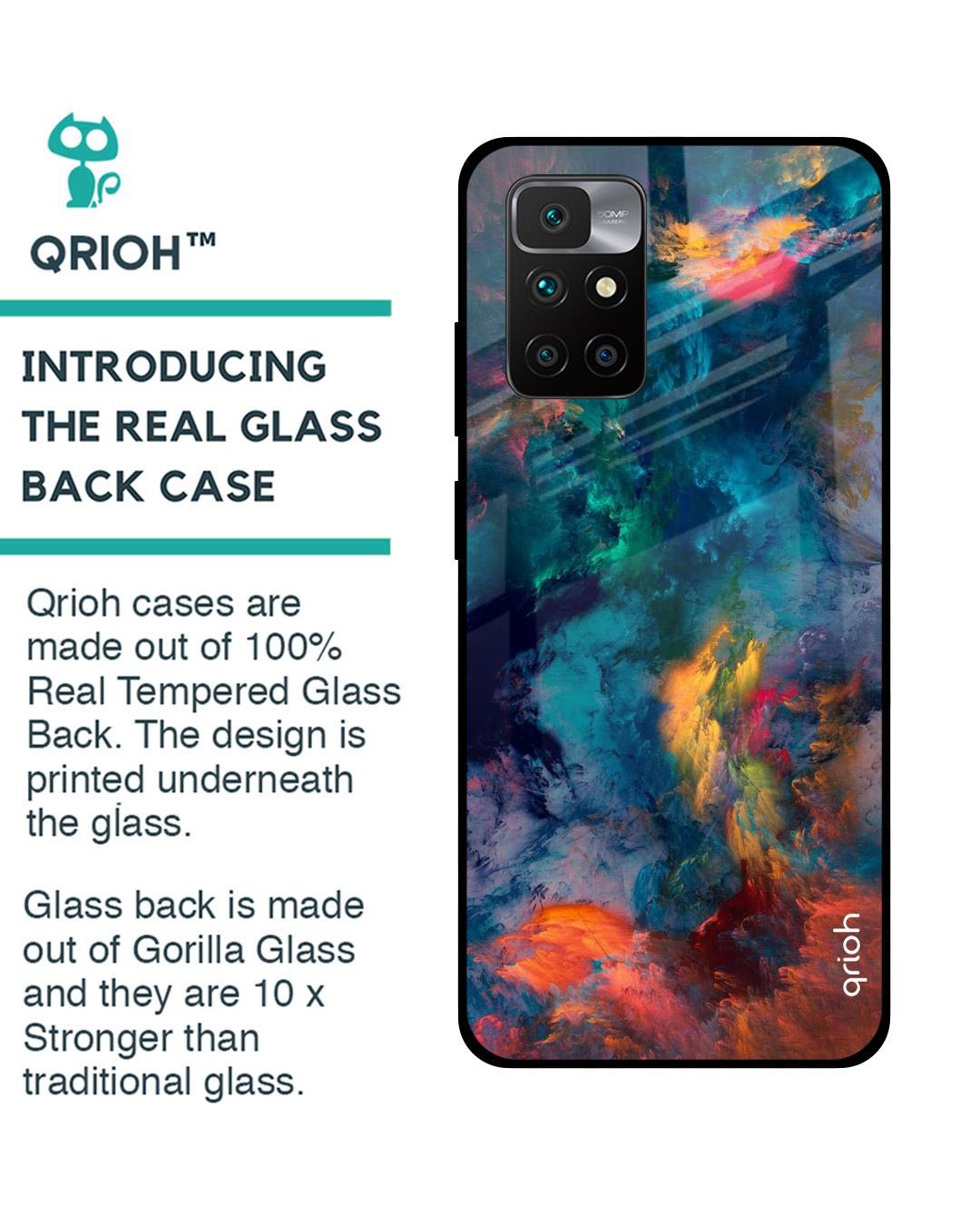 Shop Cloudburst Printed Premium Glass Cover for Redmi 10 Prime (Shock Proof, Lightweight)-Back