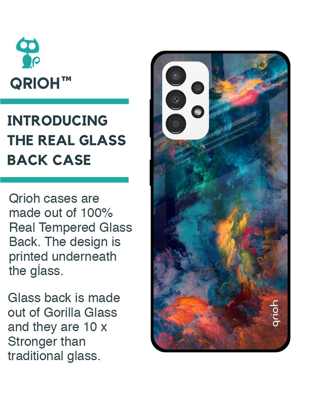 Shop Cloudburst Printed Premium Glass Cover for Samsung Galaxy A13 (Shockproof, Light Weight)-Back