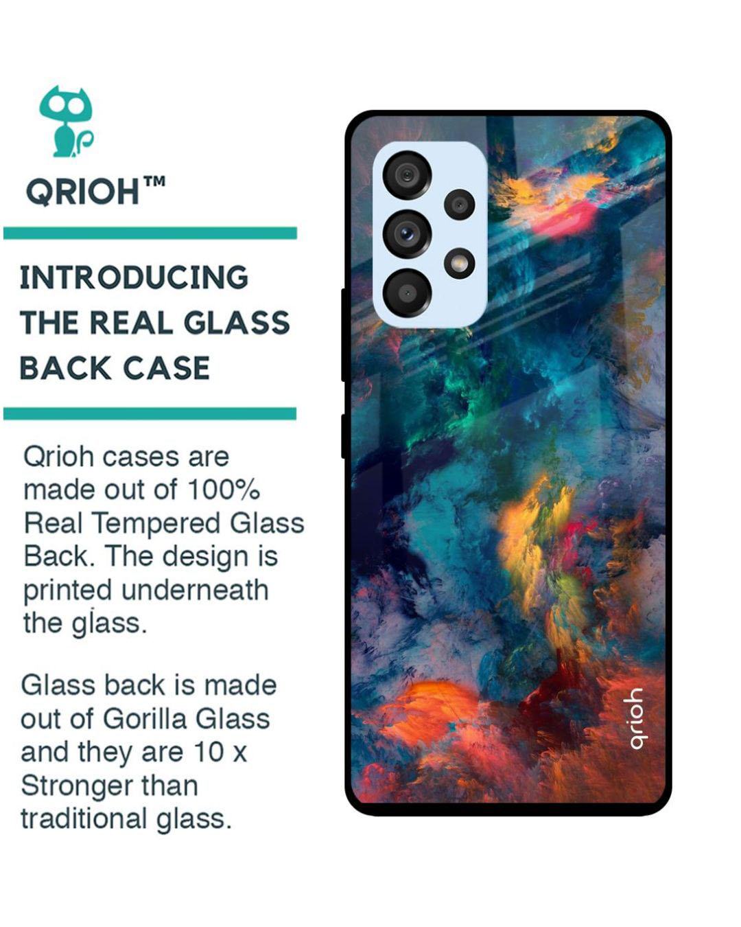 Shop Cloudburst Printed Premium Glass Cover for Samsung Galaxy A53 5G (Shock Proof, Light Weight)-Back