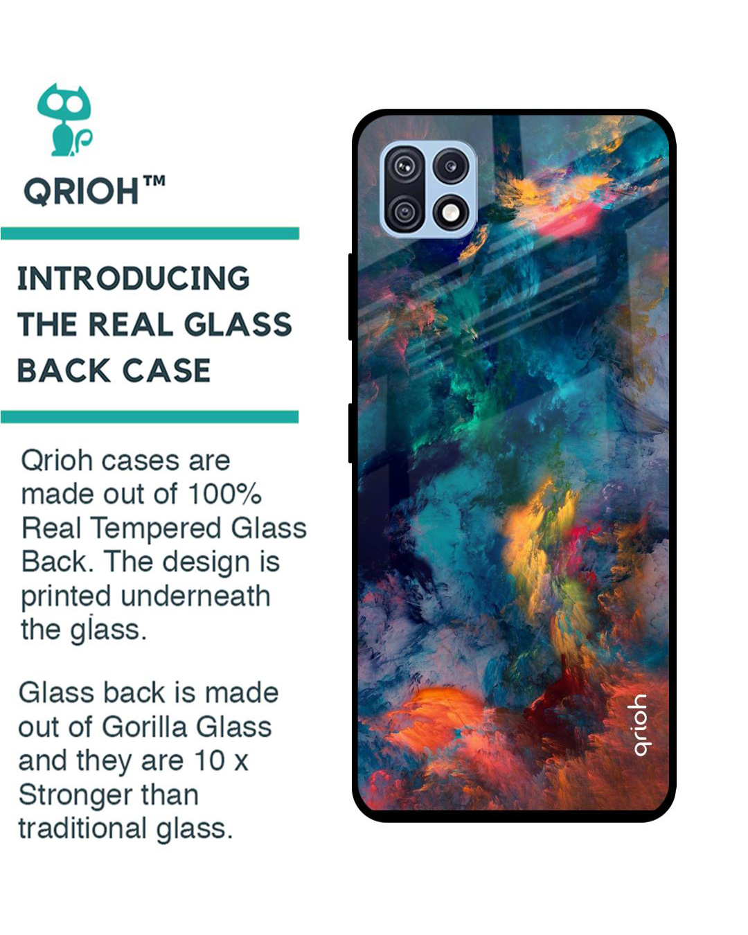 Shop Cloudburst Printed Premium Glass Cover for Samsung Galaxy F42 5G (Shock Proof, Light Weight)-Back