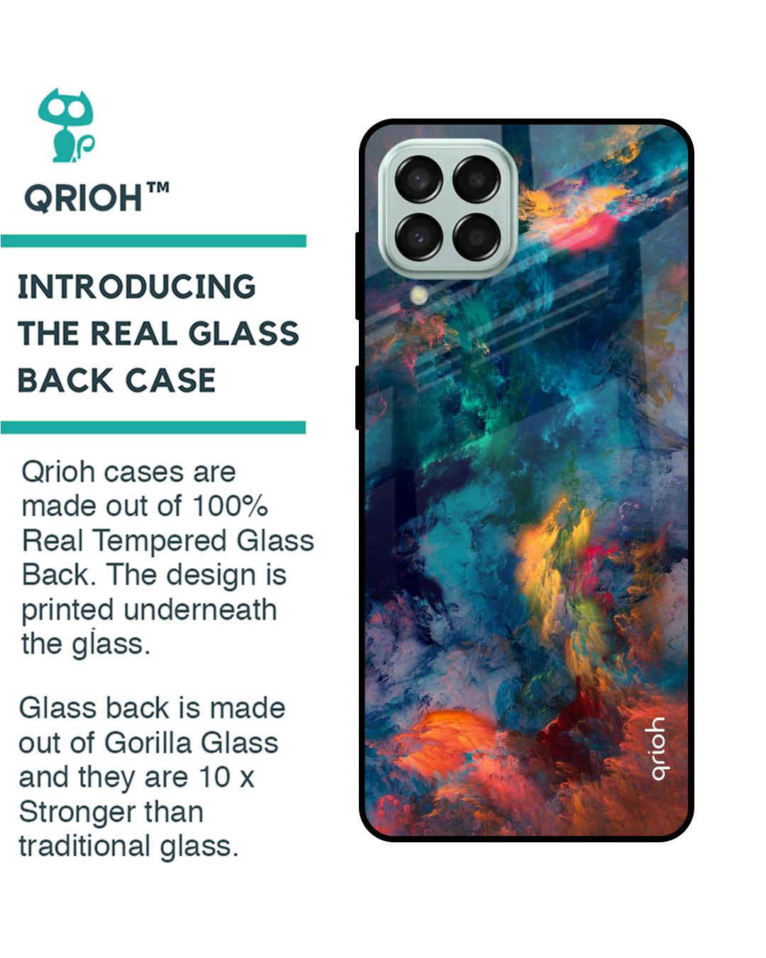 Shop Cloudburst Printed Premium Glass Cover for Samsung Galaxy M33 5G (Shockproof, Light Weight)-Back