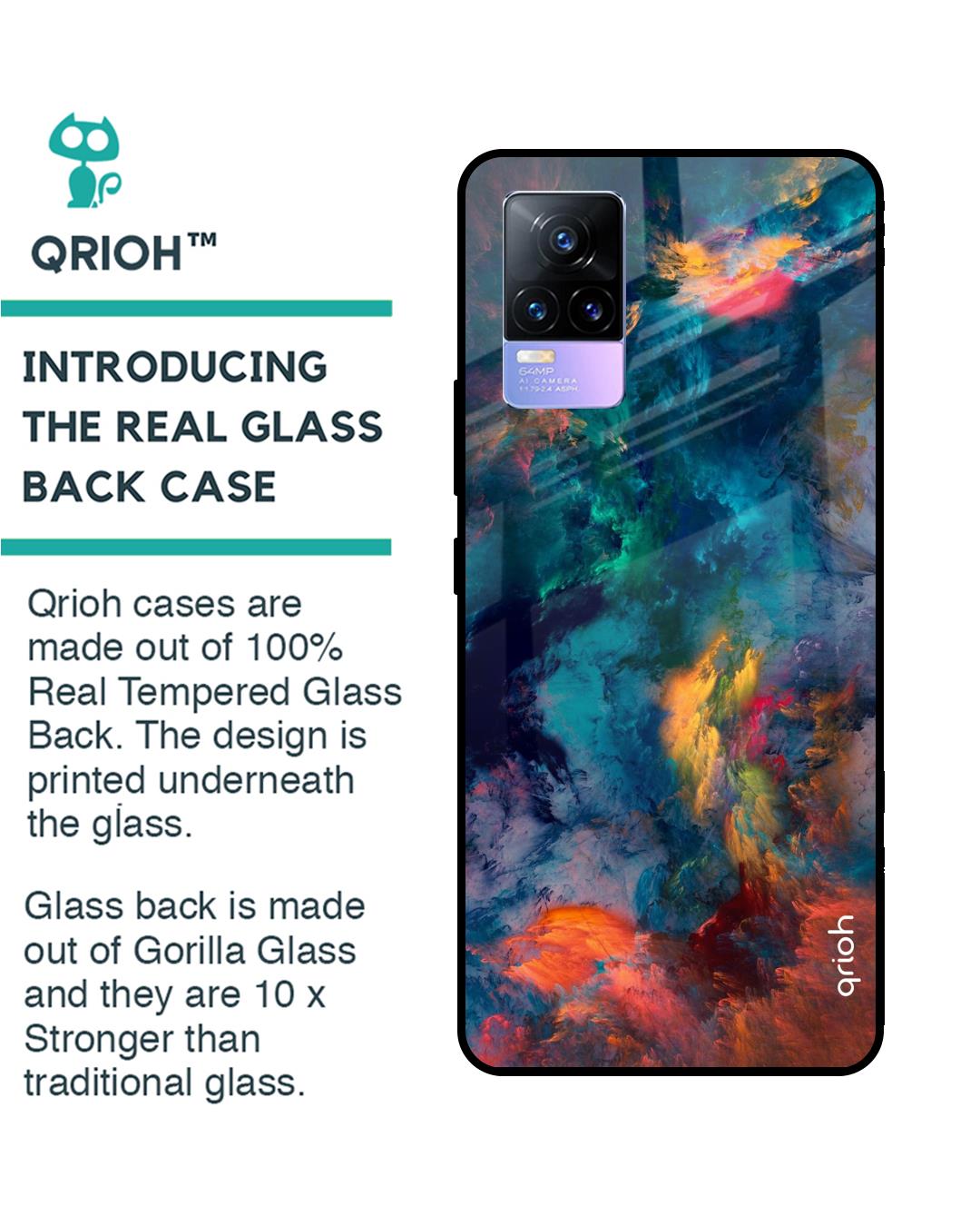 Shop Cloudburst Printed Premium Glass Cover for Vivo Y73 (Shockproof, Light Weight)-Back