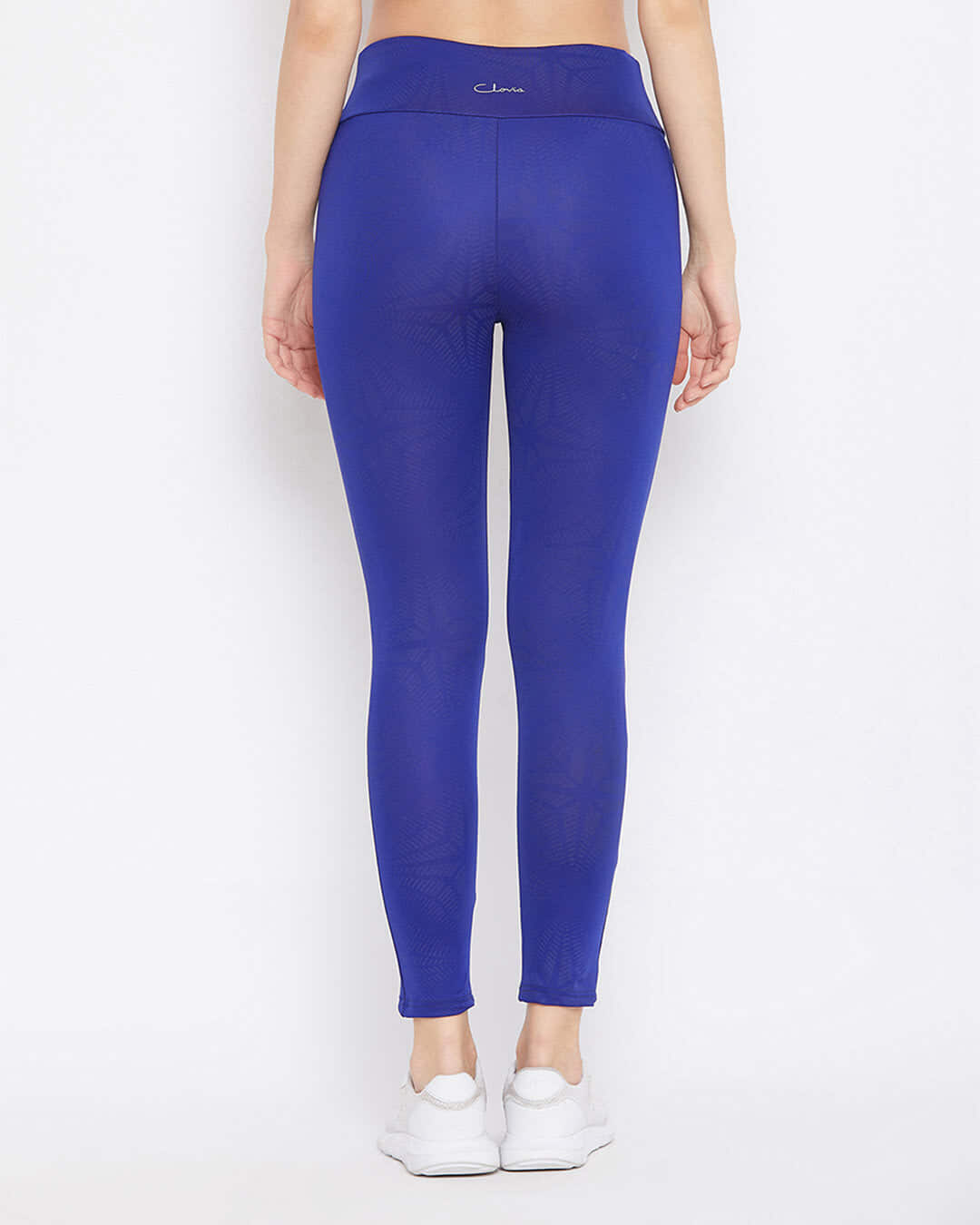 Shop Women's Activewear Ankle Length Tights In Royal Blue-Back