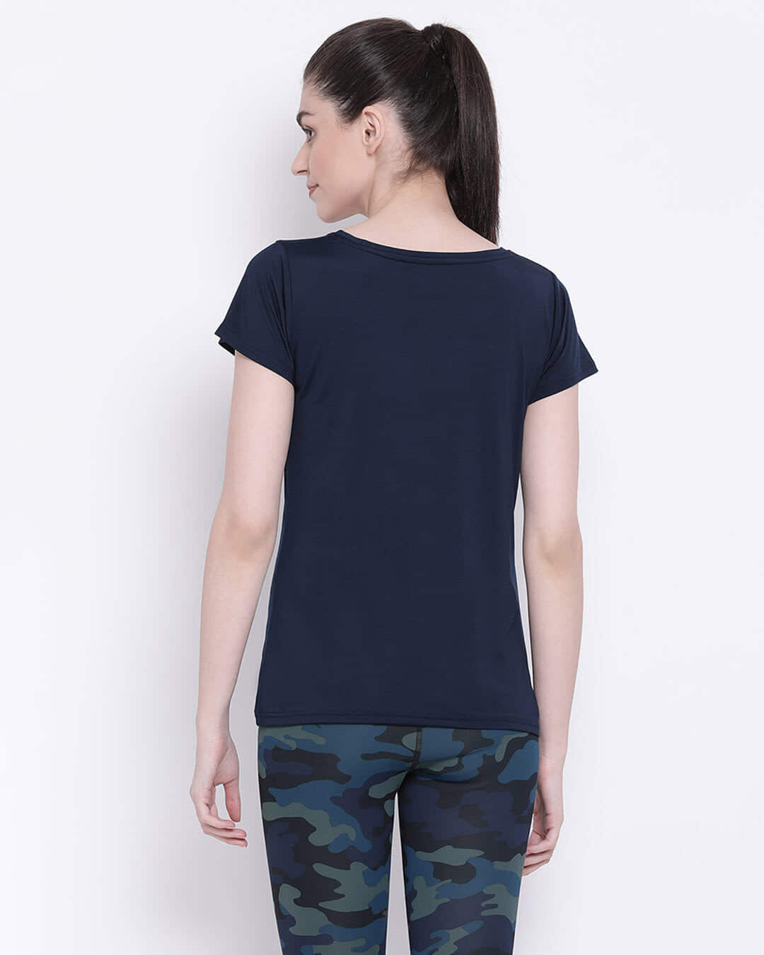 Shop Activewear T-Shirt In Navy-Back
