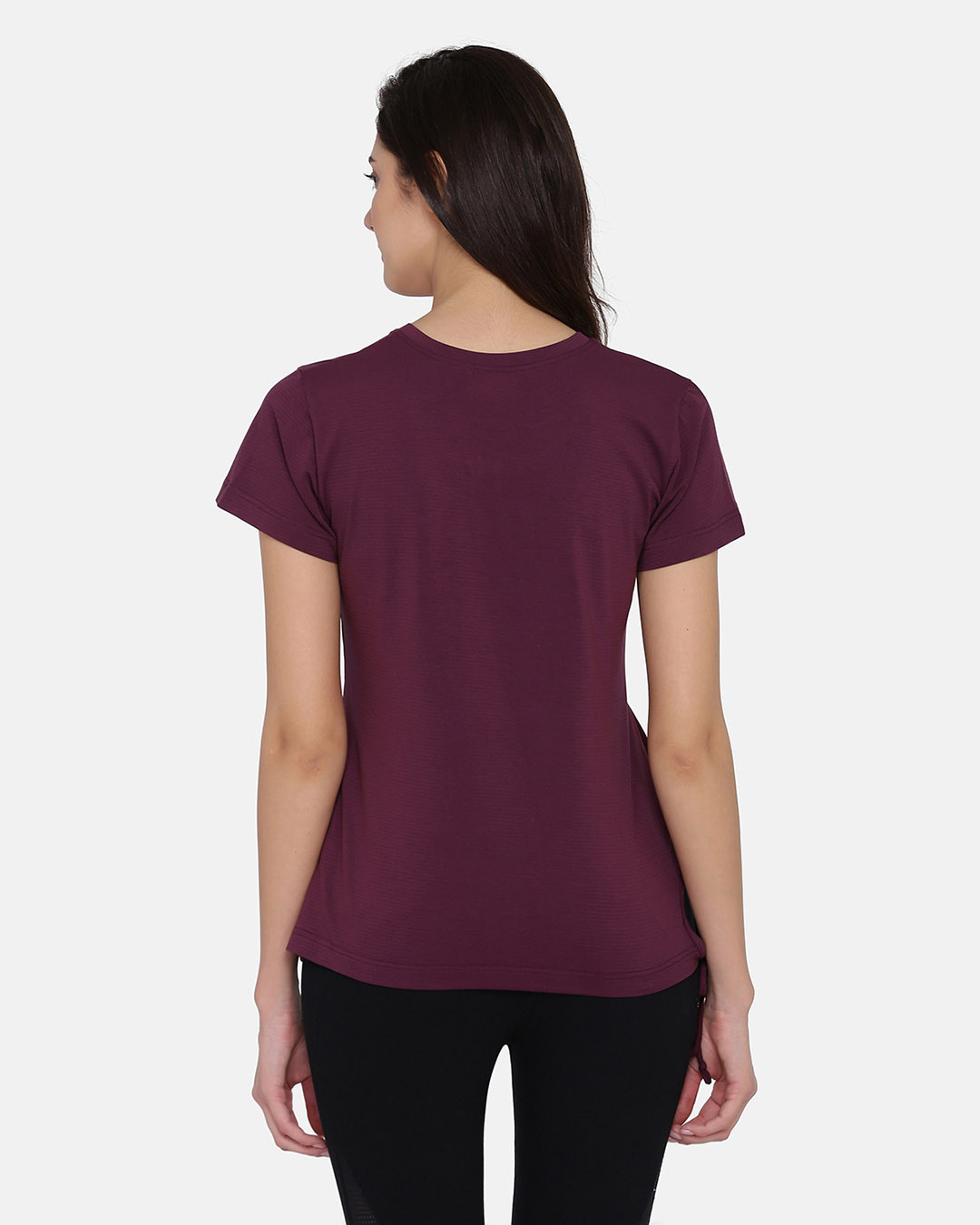 Shop Women's Purple Printed Round Neck T-shirt-Back