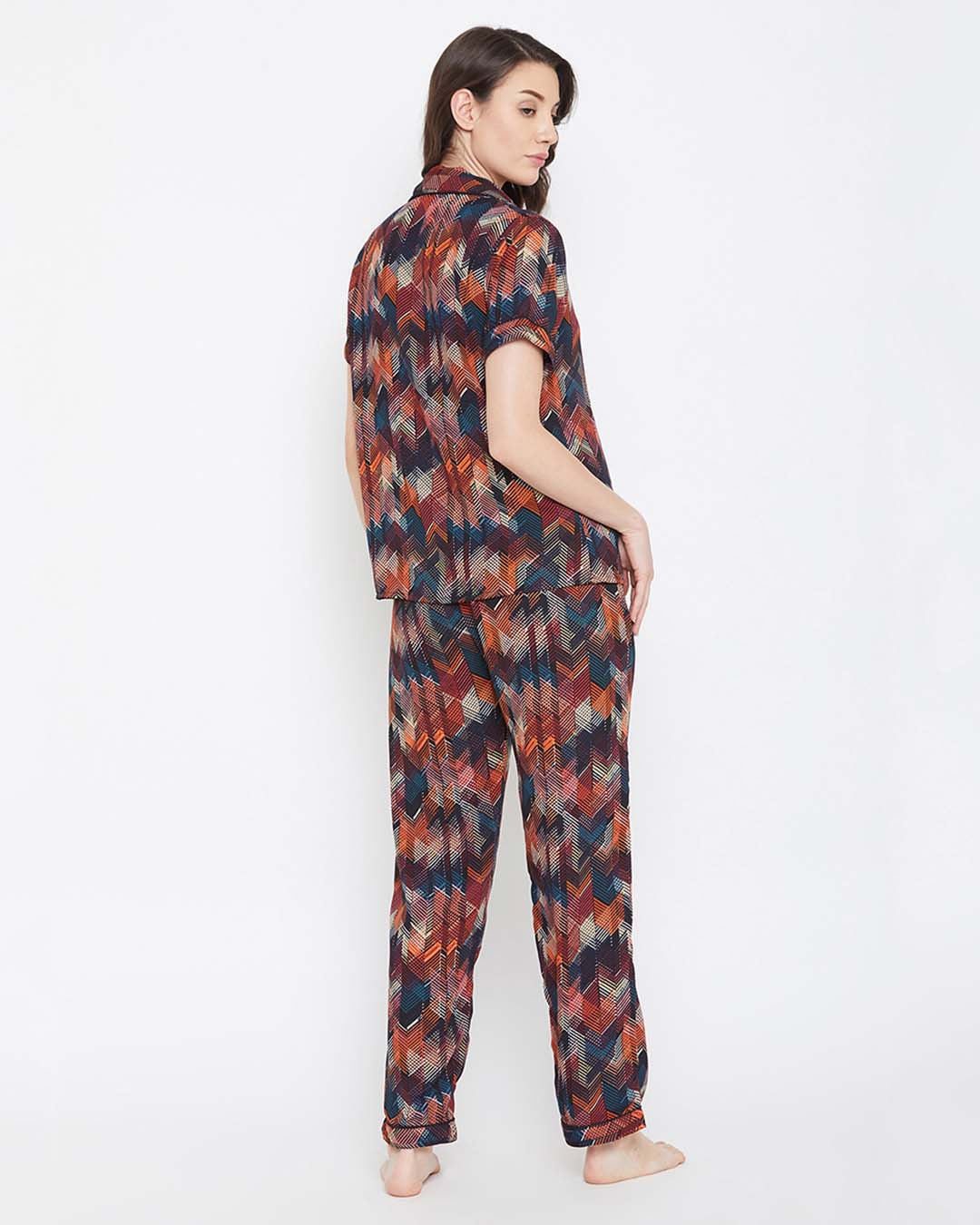 Shop Women's Multicolor Geometric Printed Co-ordinates-Back
